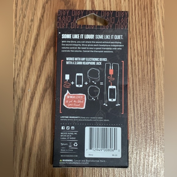 NEW Wicked Audio Wi20 Divvy Headphone Splitter – Black - Picture 3 of 3